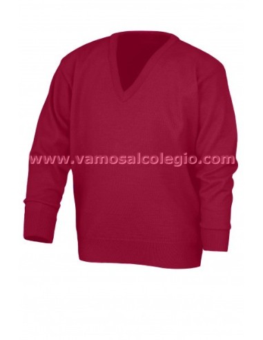 Jersey Cuello Pico GRANATE 30% LANA ¡¡ARTÍCULO EN PROMOCIÓN!!